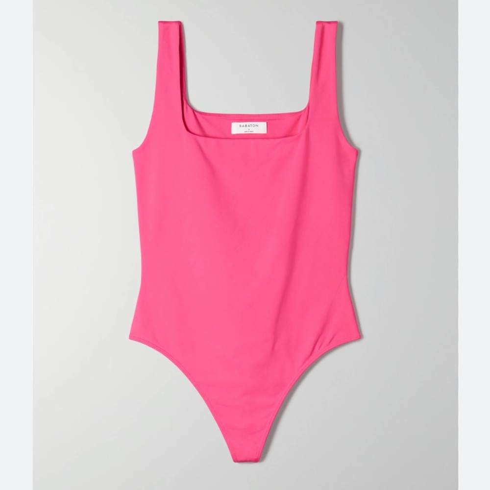 Babaton Hot Pink Scoop Neck Bodysuit